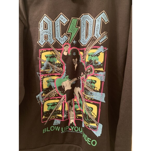 AC/DC Adult Unisex Fleece Sweatshirt Blow-Up Your Video Size Small Dark Gray - Picture 4 of 8